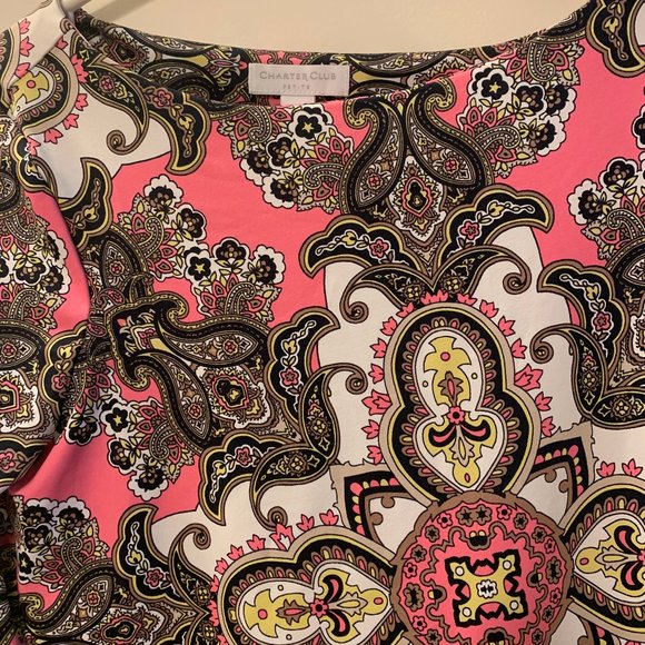 Charter Club 3/4 sleeve size pet/sm floral pattern - Picture 4 of 6